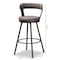 Baxton Studio Arcene Rustic and Industrial Antique Grey Swivel Bar Stool, PK2 149-8968 - alternate 5